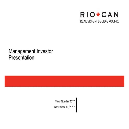 Q3 2017 Management Investor Presentation | PPT
