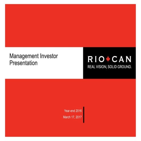 Q4 2016 - Management Investor Presentation