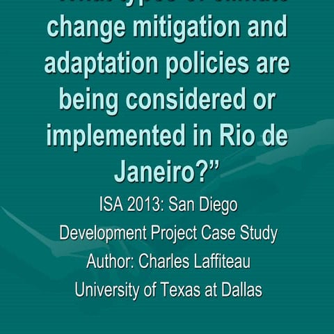 Rio de janeiro and climate change | PPTX