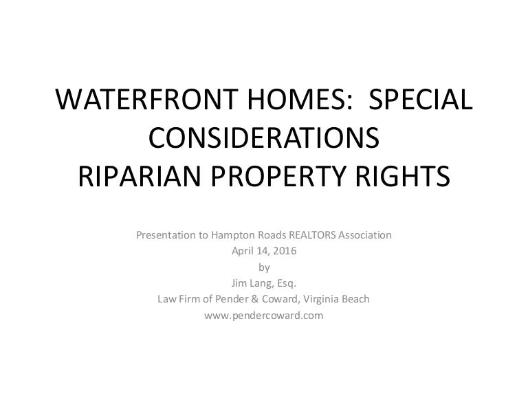 Riparian Property Rights