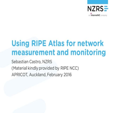 RIPE Atlas Monitoring Tutorial