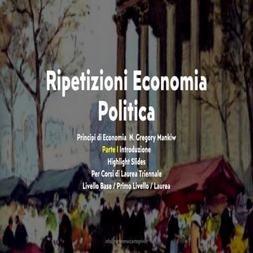 Ripetizioni economia politica_mankiw_i | PDF | Economy | Business and