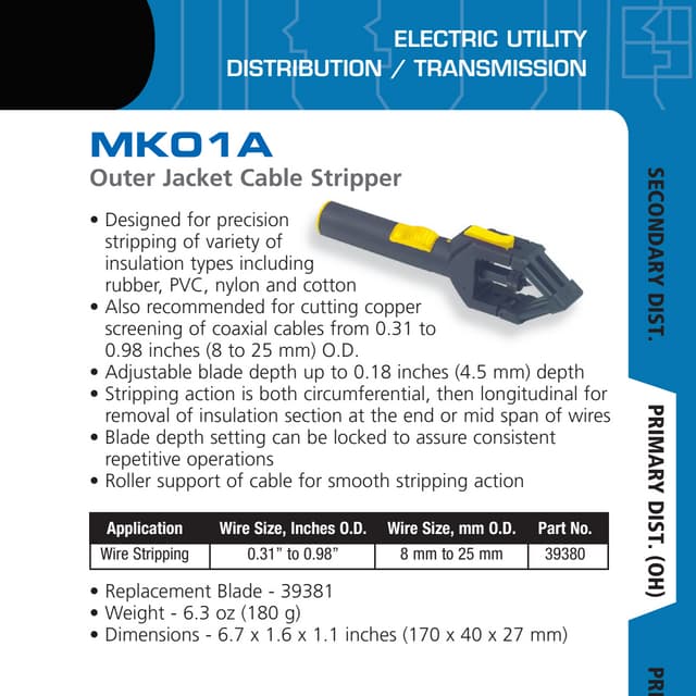 Ripley Utility Tool MK01A - Outer Jacket Cable Stripper