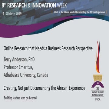 Online Research that Needs a Business Research Perspective