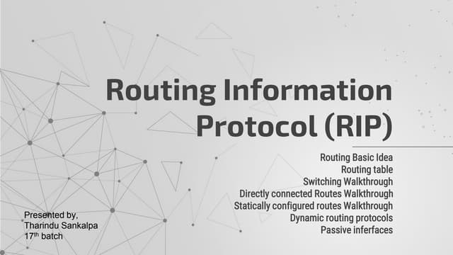 Routing Information Protocol (RIP)