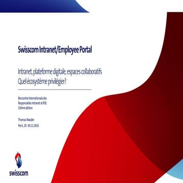 Swisscom Intranet/Employee Portal - Rencontre Internationale des Responsable...