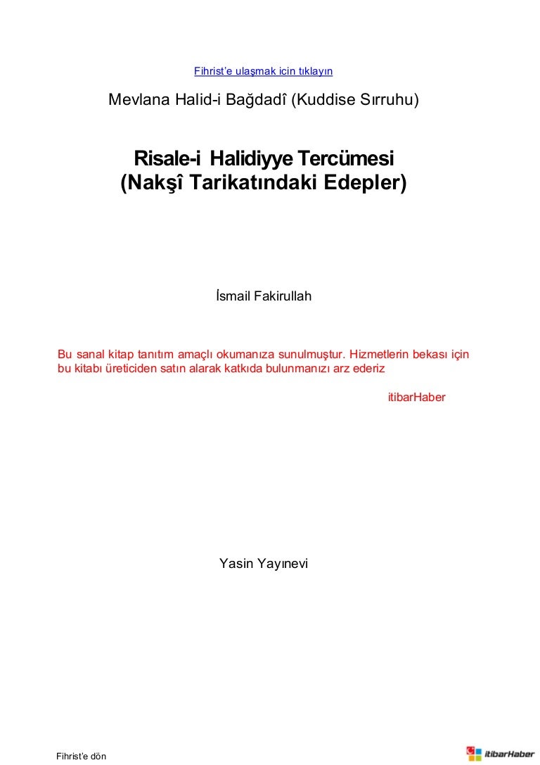 risale i halidiye tercumesi