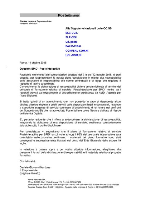 Modello lettera cambio sede legale