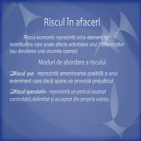 Riscul In Afaceri