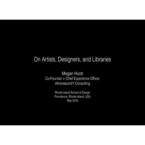 On Artists, Designers, and Libraries