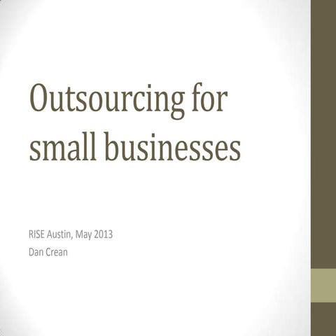 Outsourcing for small businesses
