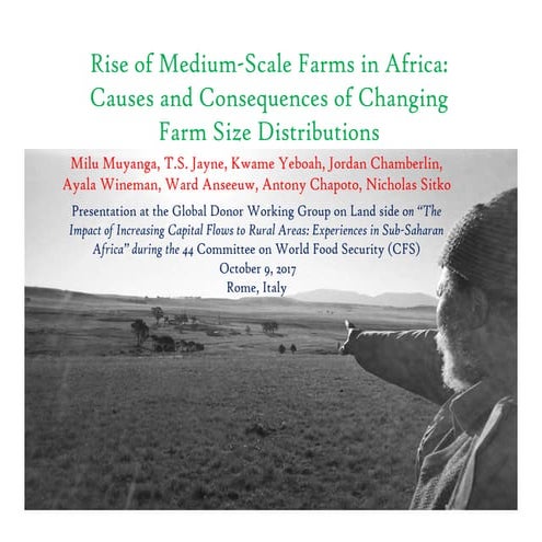 The rise of medium-scale farms in Africa: Causes and consequences of changing...