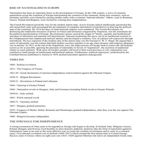 CBSE Class X Rise of nationalism in europe