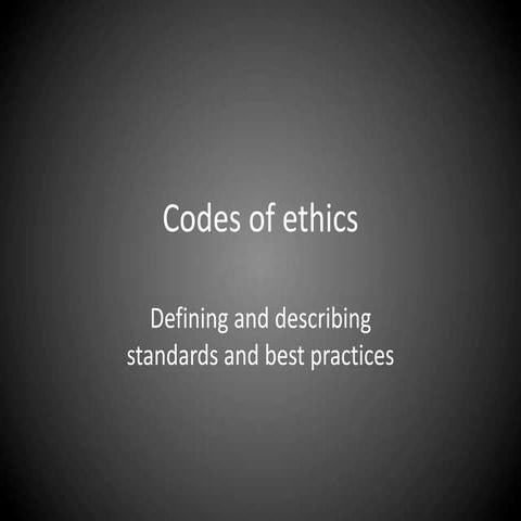 Codes of Ethics