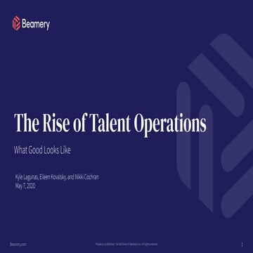 Rise of Talent Operations - What Good Looks Like