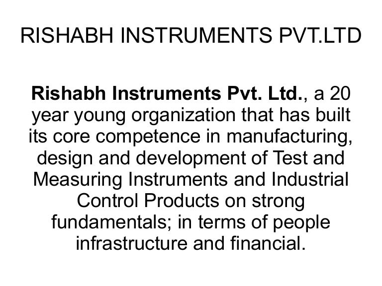 Rishabh Instruments Pvt.Ltd
