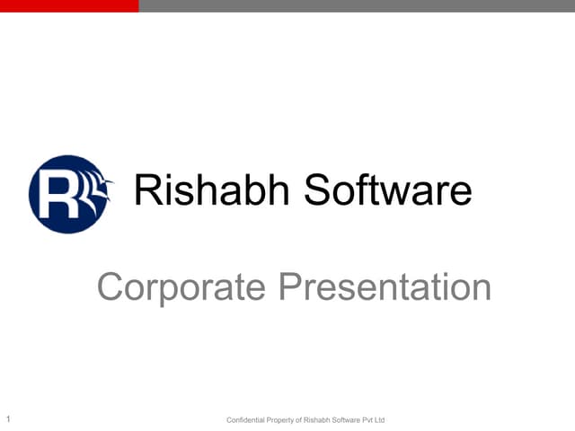 Rishabh Software - Corporate Presentation