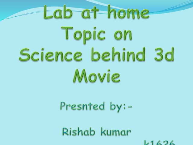 science behind 3d movies.