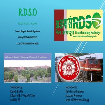 RDSO (Indian Railways) Industrial Training Report | PDF