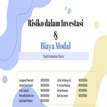 Risiko dalam investasi dan biaya modal
