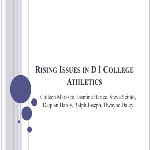 Rising Issues In DI College Athletics | PPTX