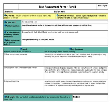 Risk assessment-template | DOC