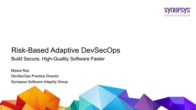Webinar – Risk-based adaptive DevSecOps 