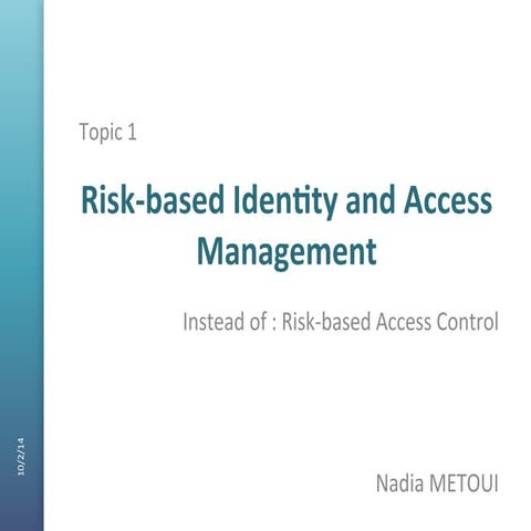 Risk based identity and access management | PDF