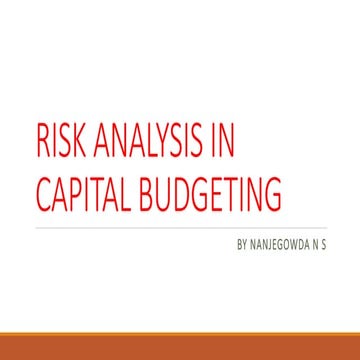 Risk analysis in capital budgeting