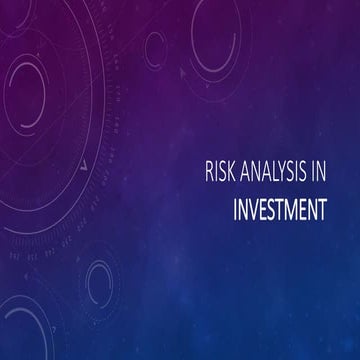 Risk analysis in investment