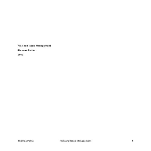 Risk and issue management