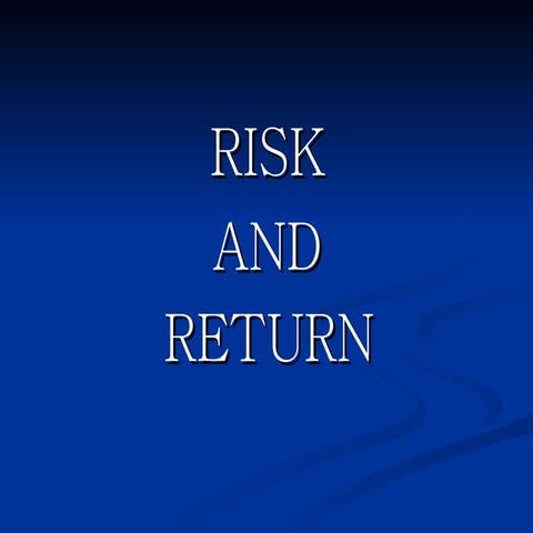 Risk and return