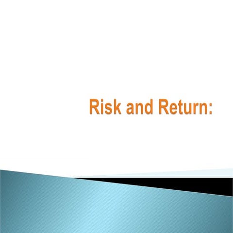 Risk and Return chapter of financial mangement