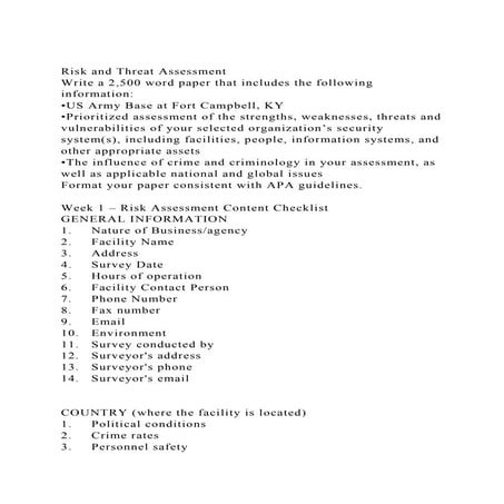 Risk and Threat AssessmentWrite a 2,500 word paper that includes.docx