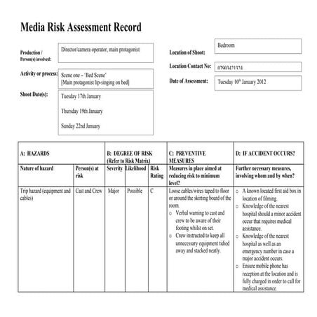 Risk assess 1 bedroom | DOC