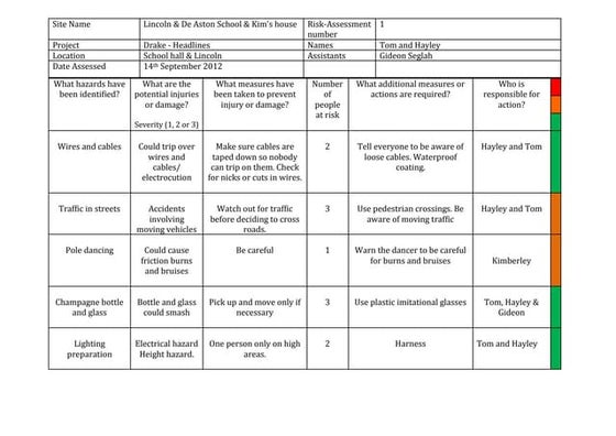 Shooting schedule template | DOC