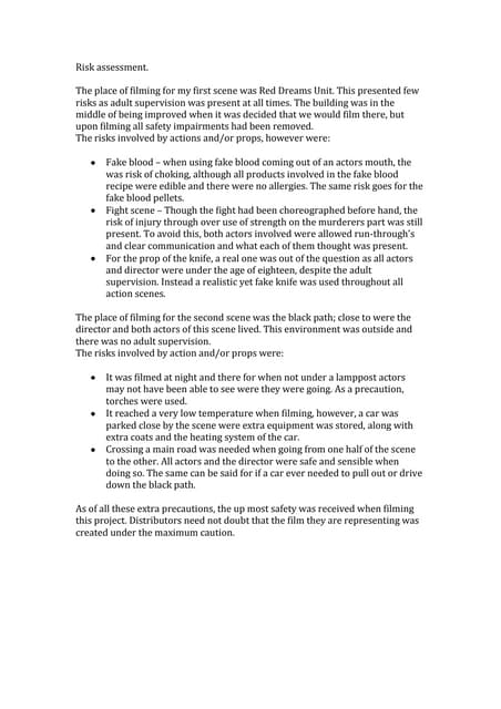 Risk assessment & recce | PDF