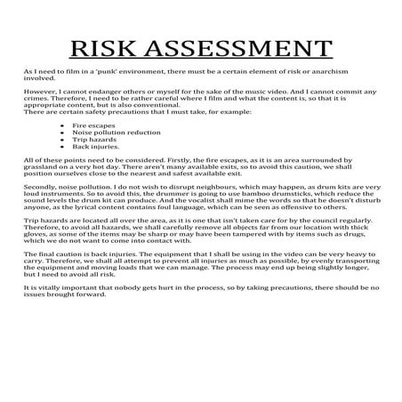Risk assessment