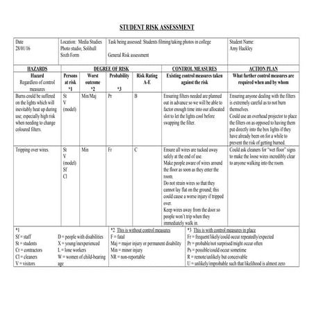 Risk assessment & recce | DOCX