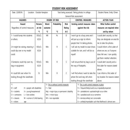 Student risk assessment | DOCX