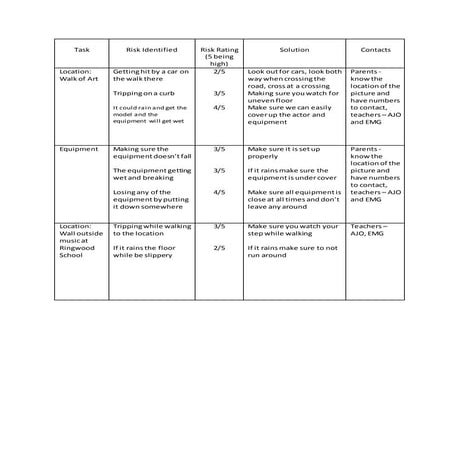 Risk Assessment for Audio Adverts | DOCX
