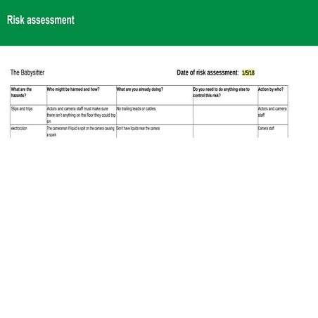 Risk assessment form | DOC