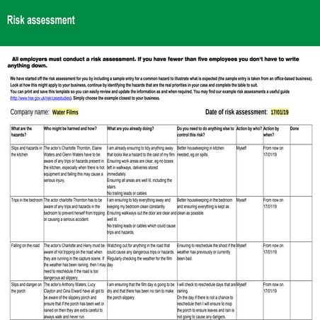 RISK ASSESSMENT