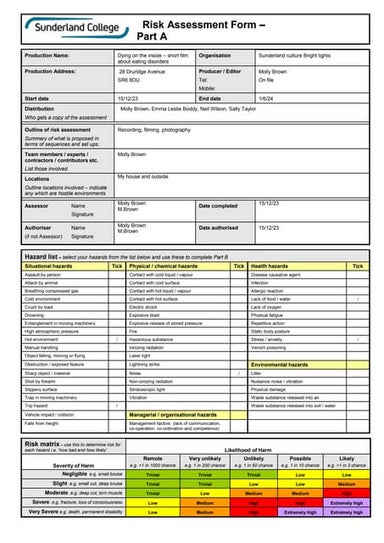 Risk Assessment - Short film.docx