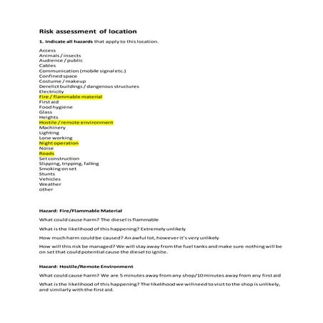 Risk Assessment - Drone | DOCX