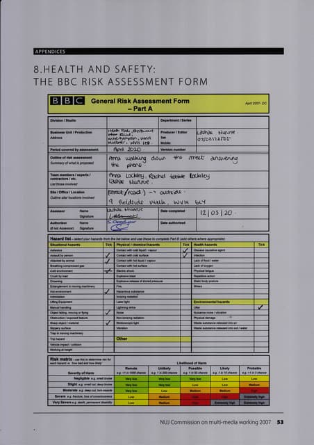 risk assessment - unit 18 | PDF