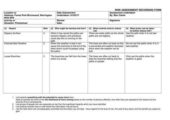 Risk assessment moutain | DOC | Medical Health