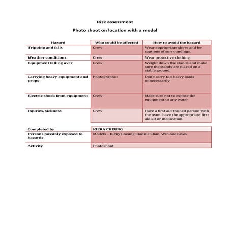 Risk assessment stage blocks | DOCX