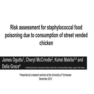 Risk assessment for staphylococcal food poisoning due to consumption of stree...