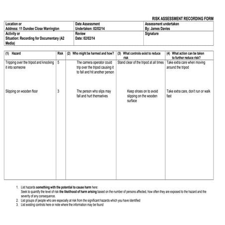 Risk assessment (house) | DOC